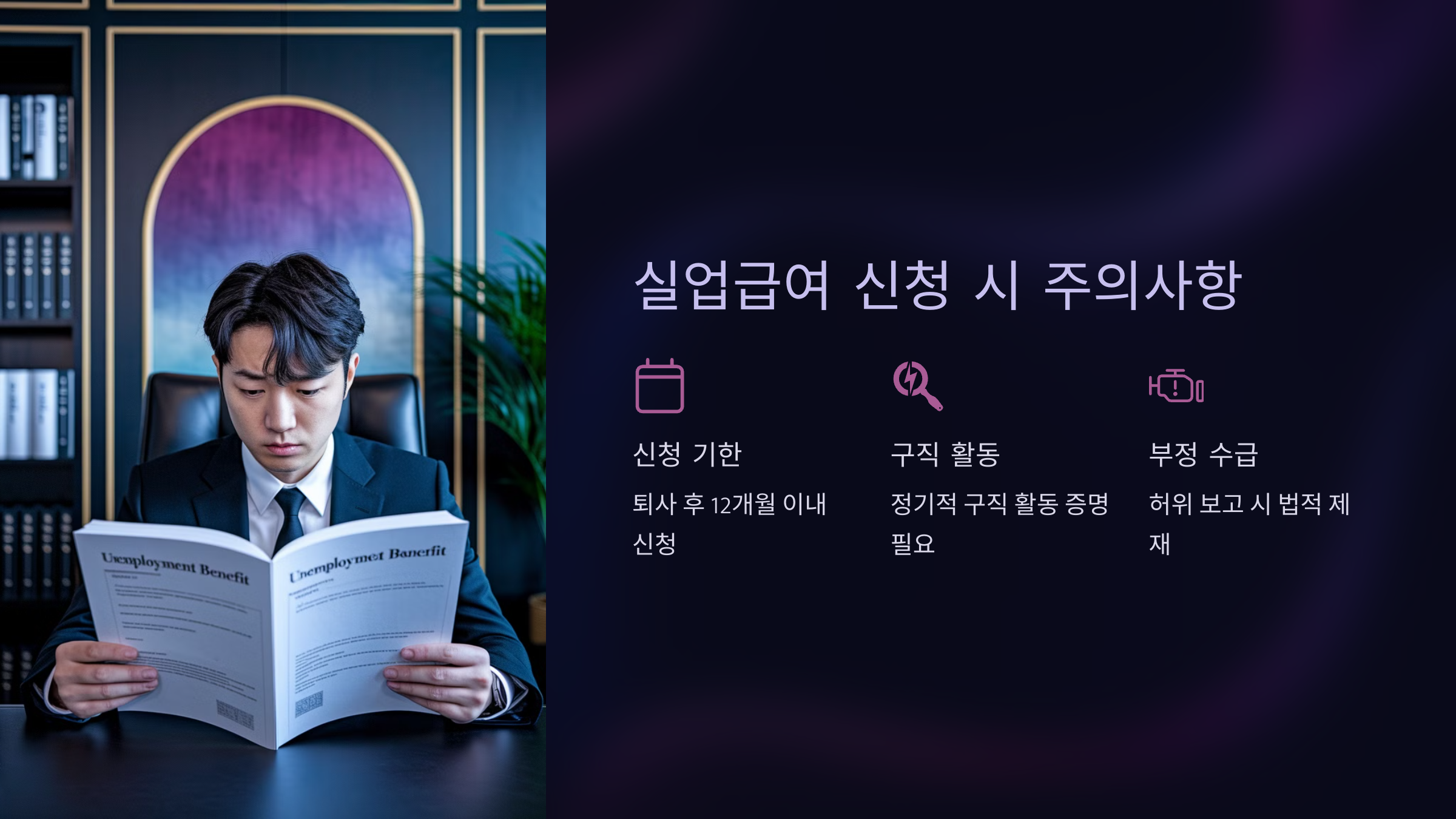 실업급여 신청 시 주의사항