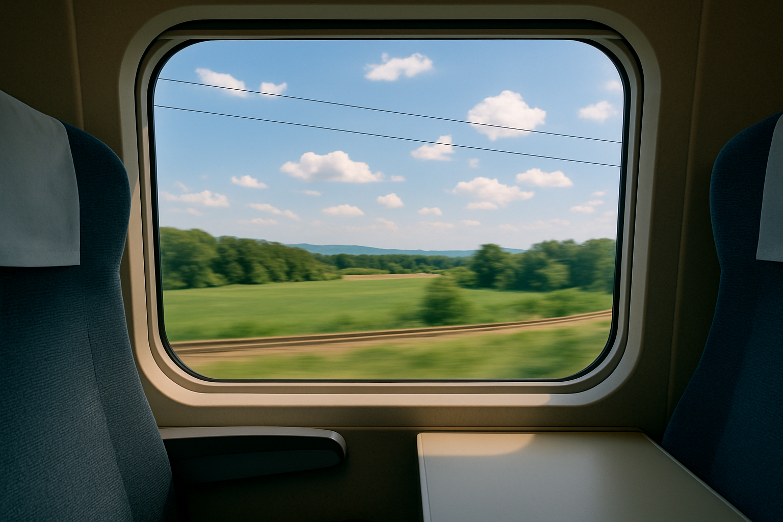 ktx 명당 자리 일반석에서 내다보는 바깥 풍경 이미지