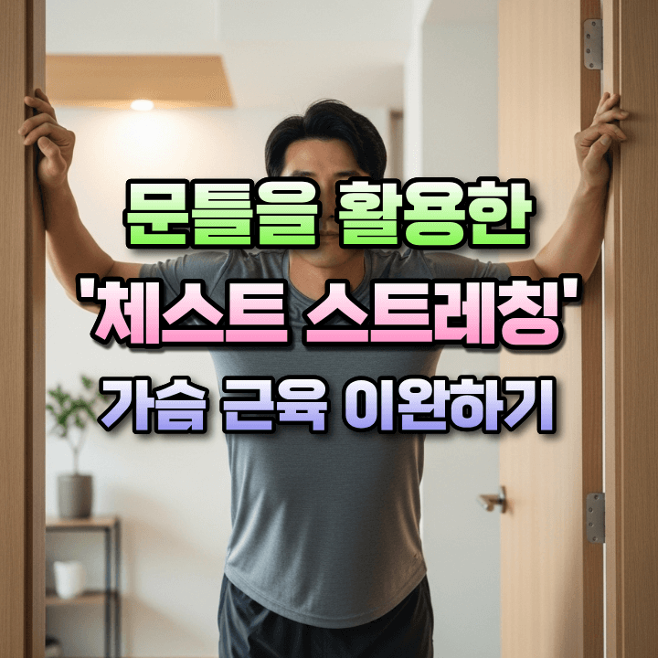 문틀을활용한가슴근육이완하기