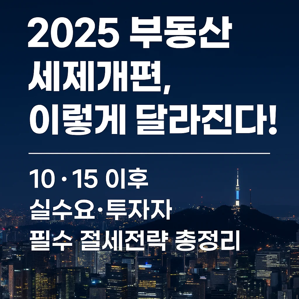 2025_부동산_세제개편, 이렇게_달라진다! 10&middot;15_이후_실수요&middot;투자자_필수_절세전략_총정리
