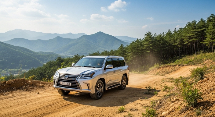 오프로드에서의 LX 700h 주행 모습
