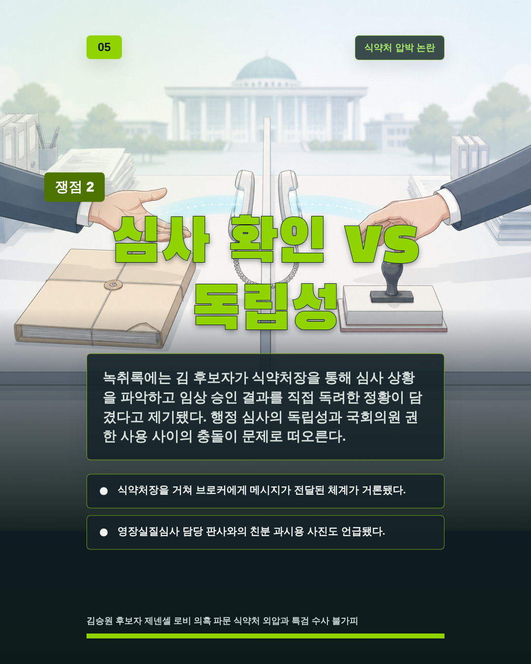 심사 확인 vs 독립성
