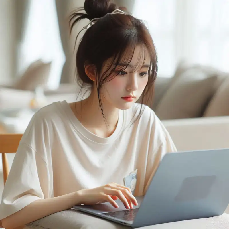 업비트-코인모으기-수수료-방법을-알아보는-여성의-모습