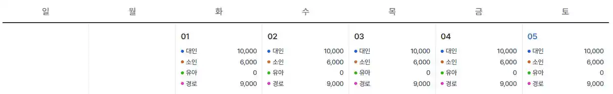 연대도 배편 요금