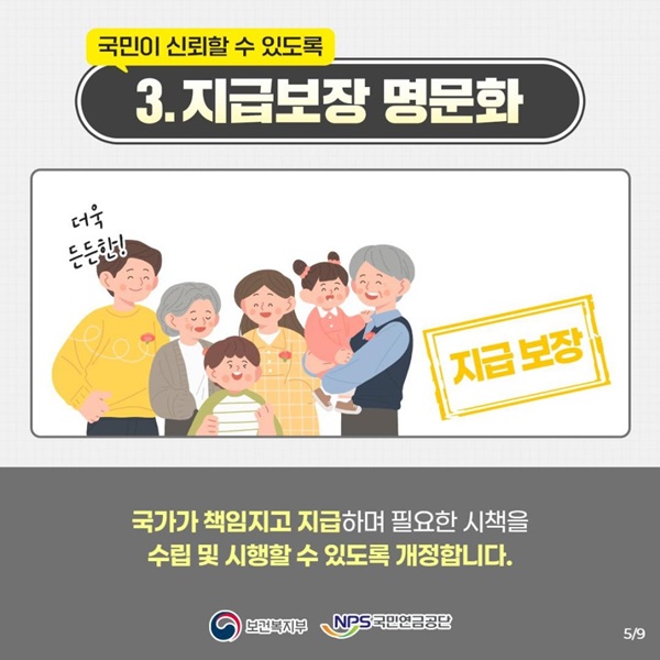 연금급여 지급보장 명문화