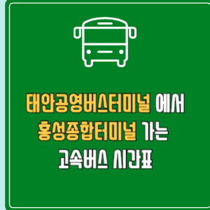 태안공영버스터미널에서 홍성종합터미널 고속버스 시간표 요금 예매