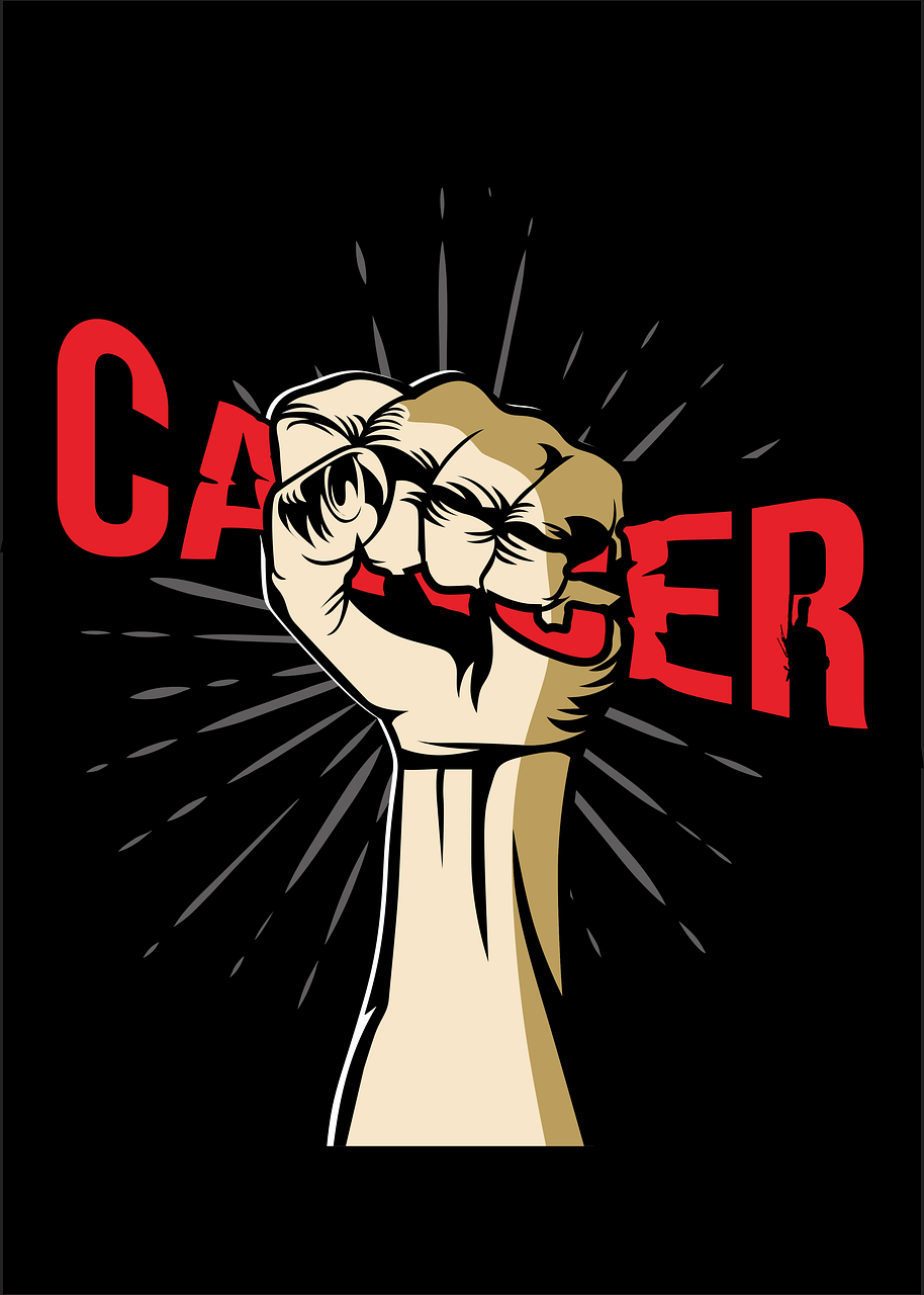 영문자 암을 주먹으로 움켜쥐는 그림