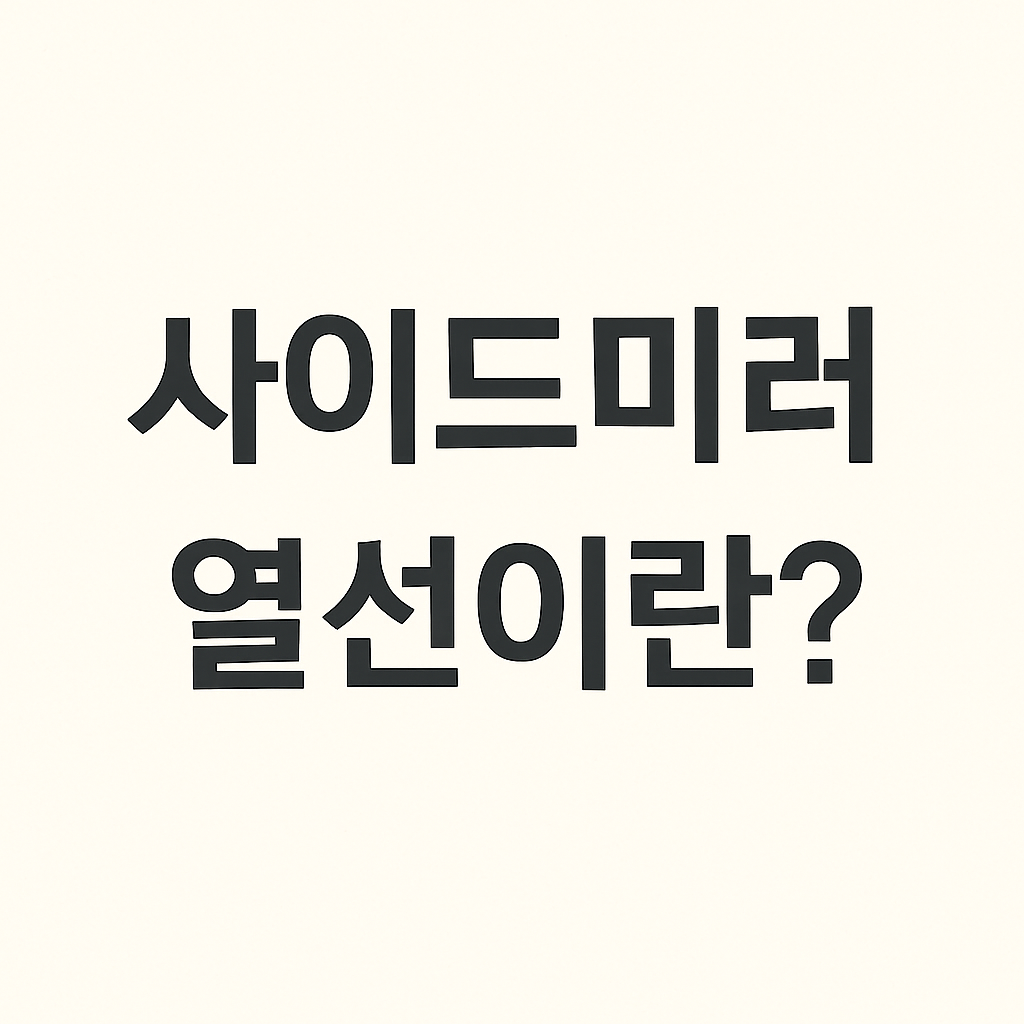 비·눈 오는 날 운전 시야 확보 꿀팁! 사이드미러 열선 버튼 제대로 쓰는 법