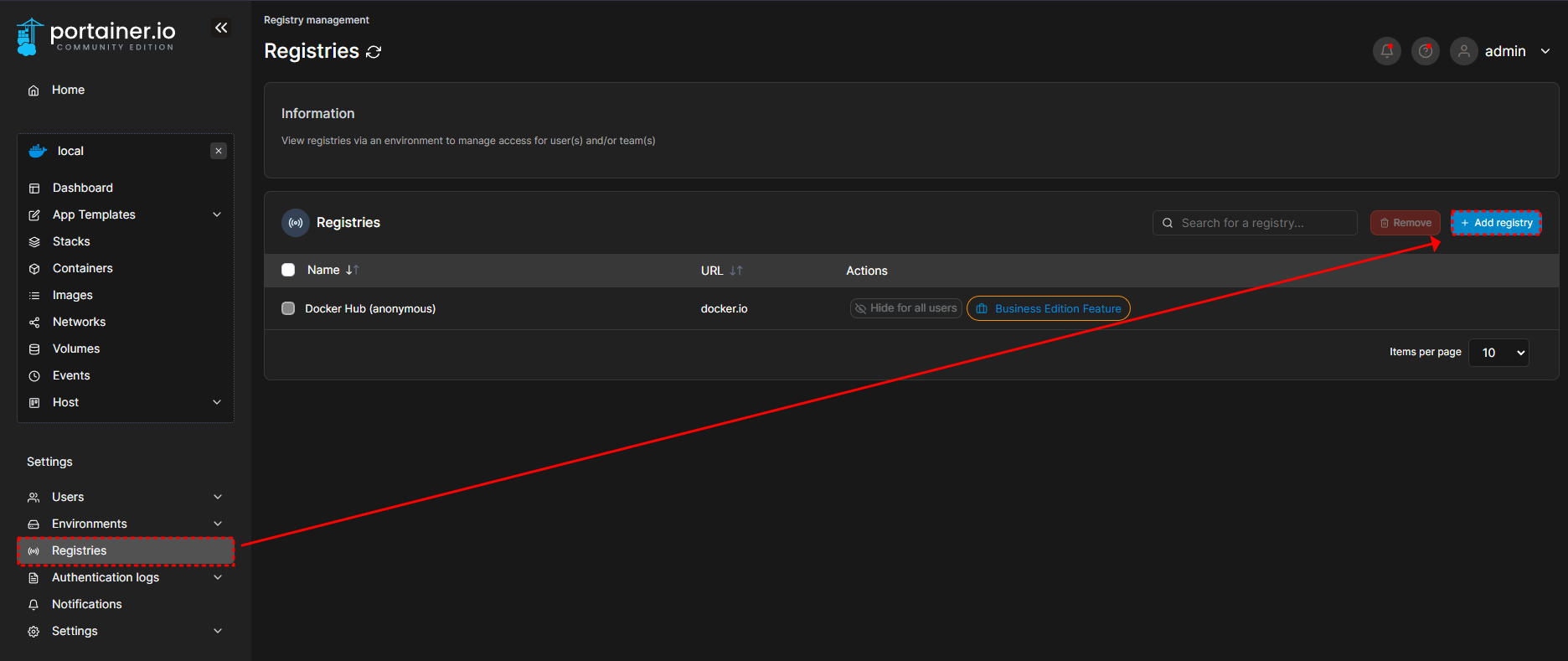 레지스트리 추가