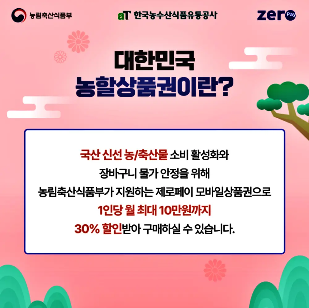 2025 설날 농할상품권 추가발행 안내, 구매방법, 구매한도, 할인율, 사용처, 온라인 가맹점, 제로페이 가맹점 확인