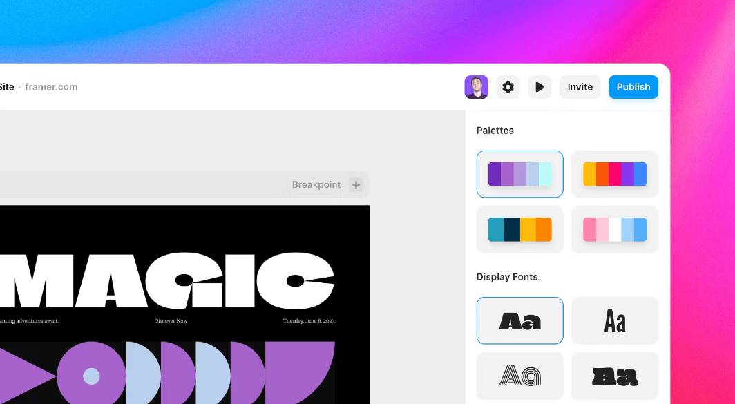프레이머 Framer AI 페이지
