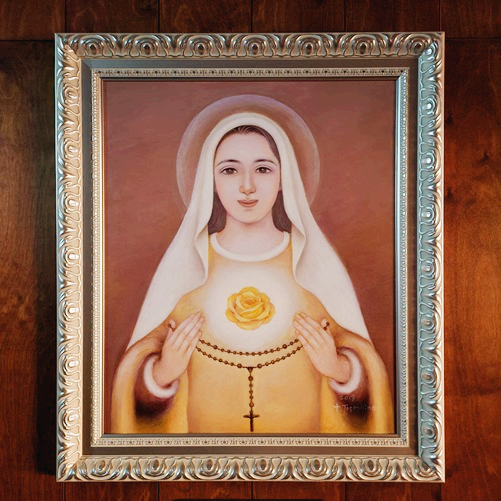 사진은 서울 개봉동성당 안에 있는 "묵주기도의 성모님" 그림입니다.