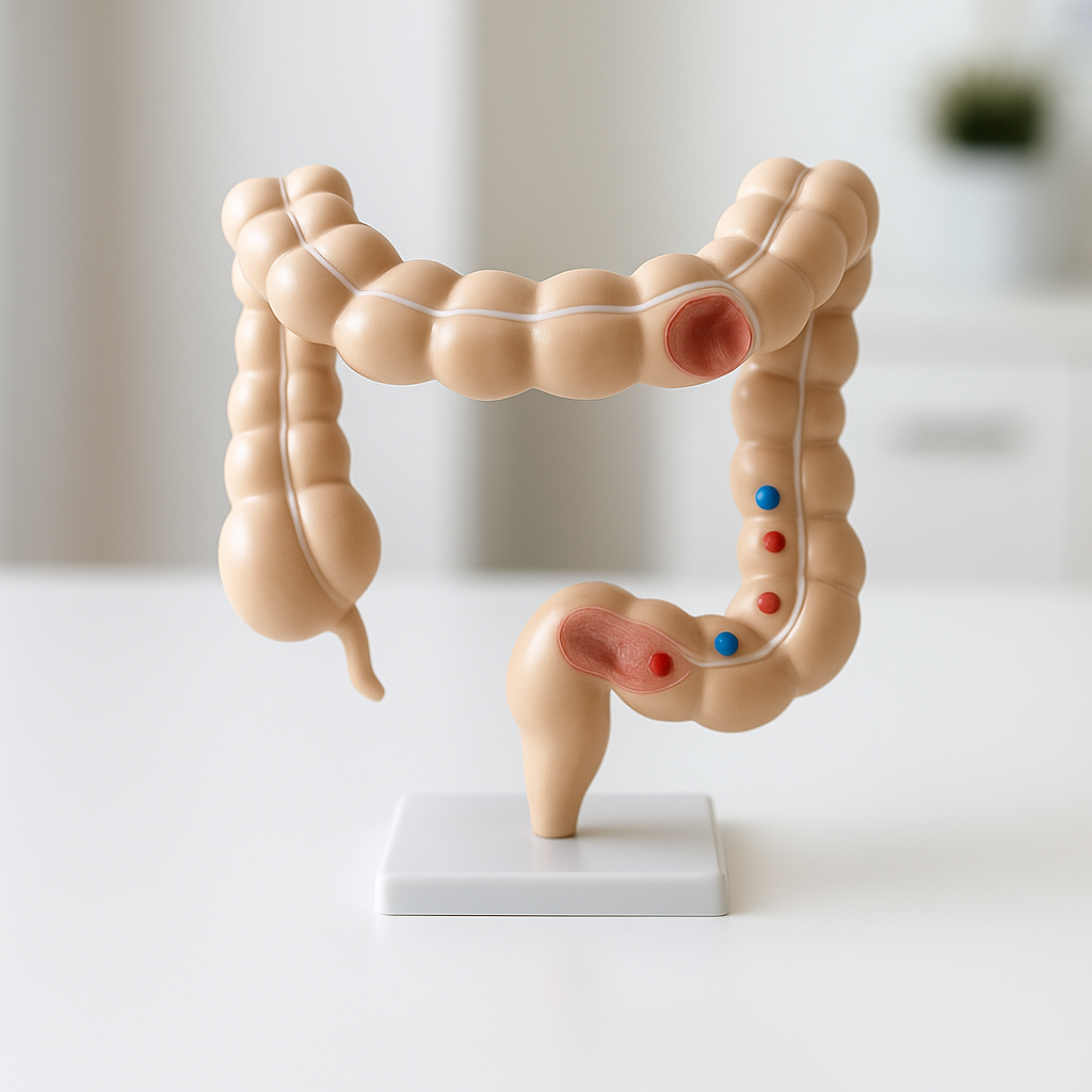 장내출혈 설명을 위한 대장모형, 실사형 이미지