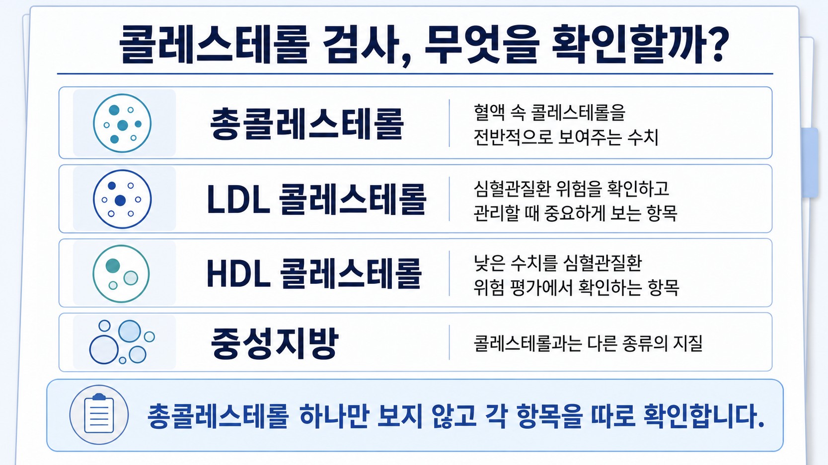 건강검진 고지혈증 검사에서 총콜레스테롤 LDL HDL 중성지방을 각각 확인하는 방법