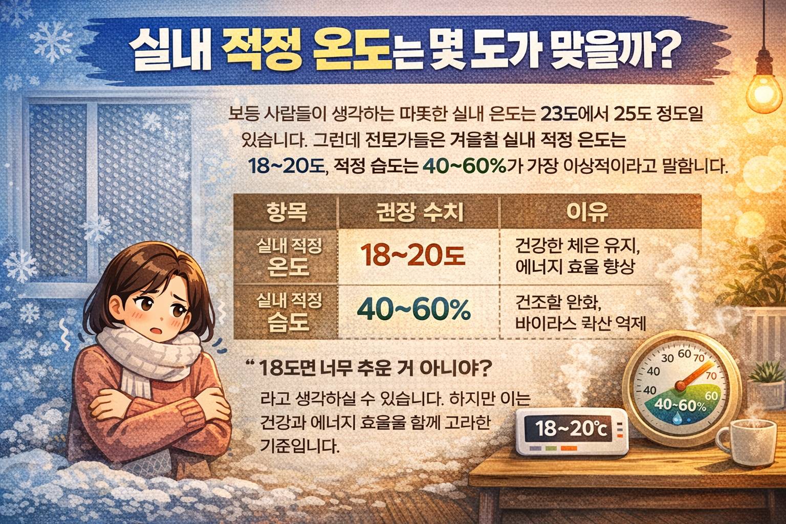 실내 적정 온도는 몇 도가 맞을까? 설명 그림