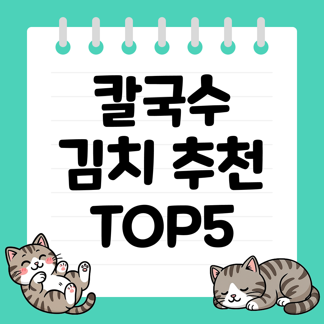 칼국수와 찰떡궁합 아삭한 김치 추천 순위 TOP5