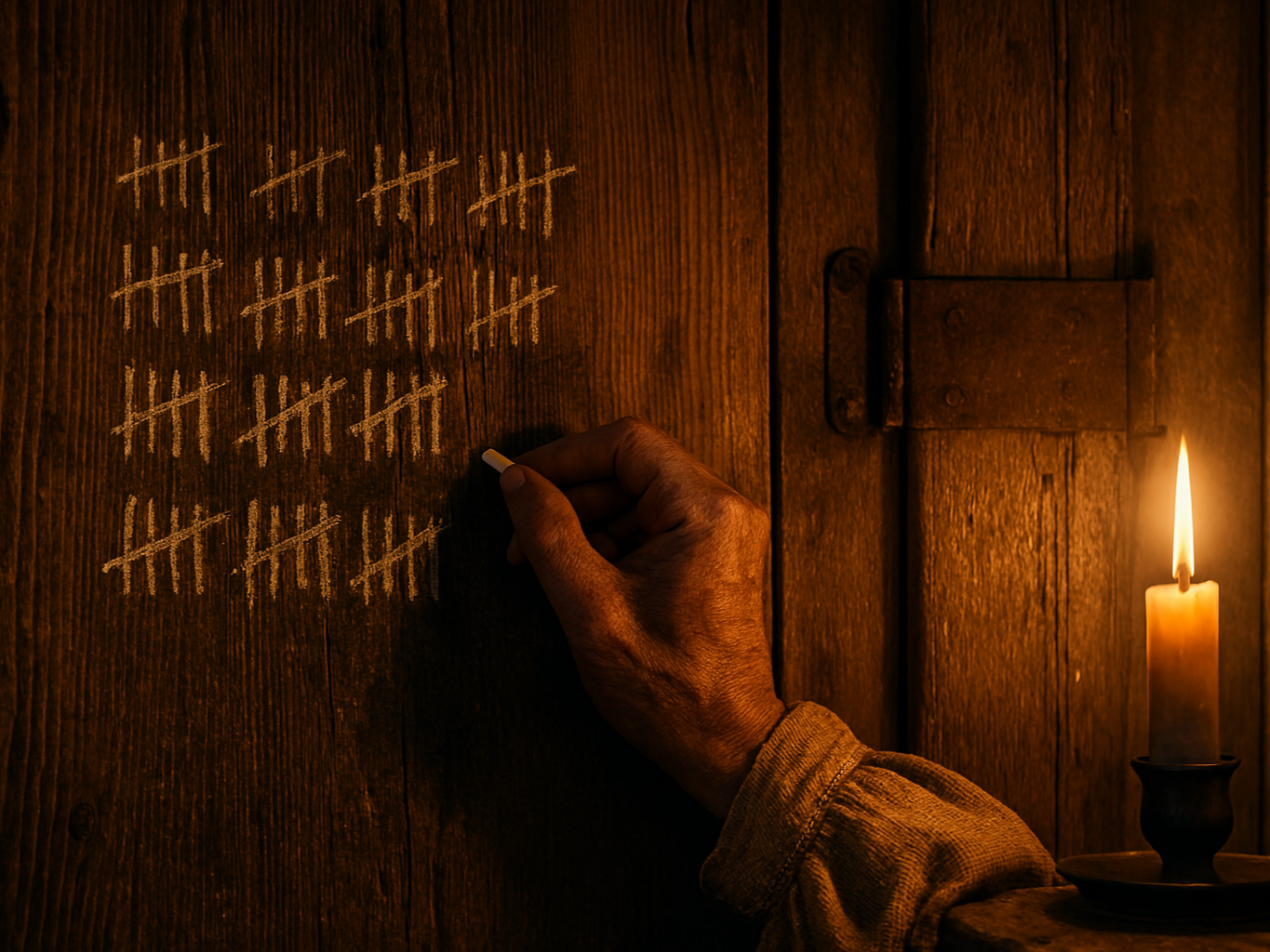Marking the walls with chalk
