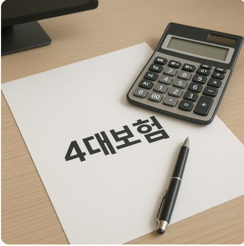 4대보험서류 계산기 펜