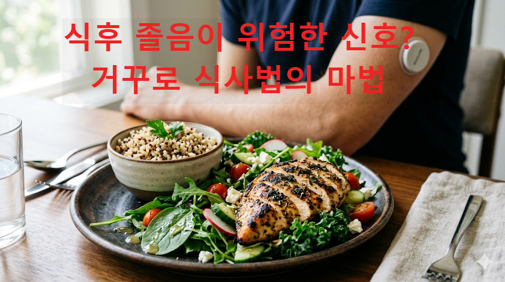 혈당 스파이크 증상 예방을 위한 올바른 식사 순서 안내 이미지