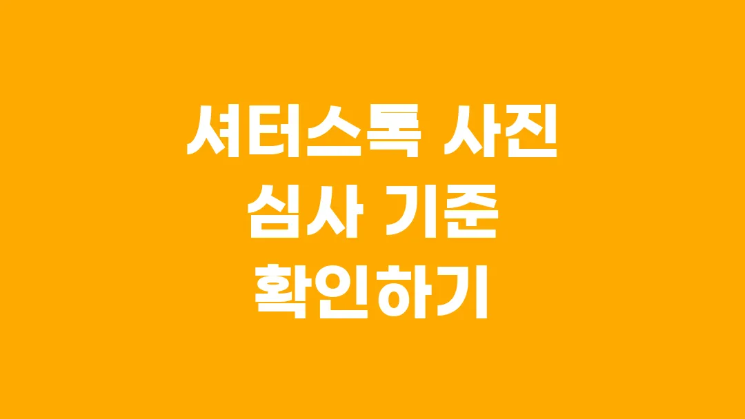 셔터스톡 사진 심사 기준 확인하기