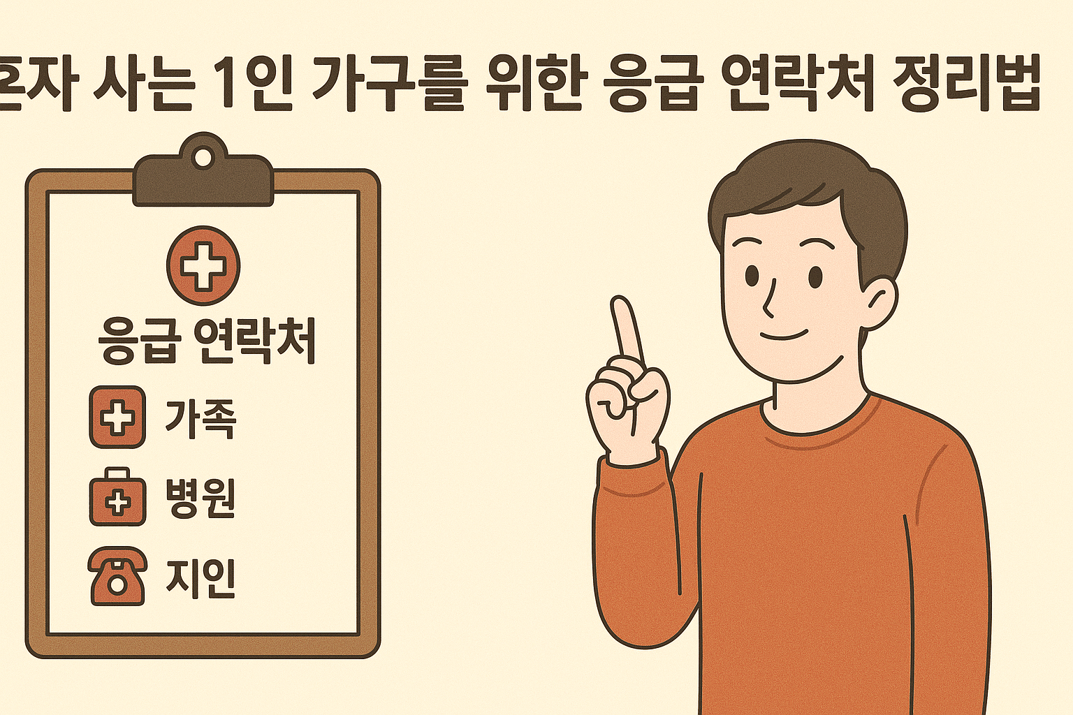 혼자 사는 1인 가구를 위한 응급 연락처 정리법