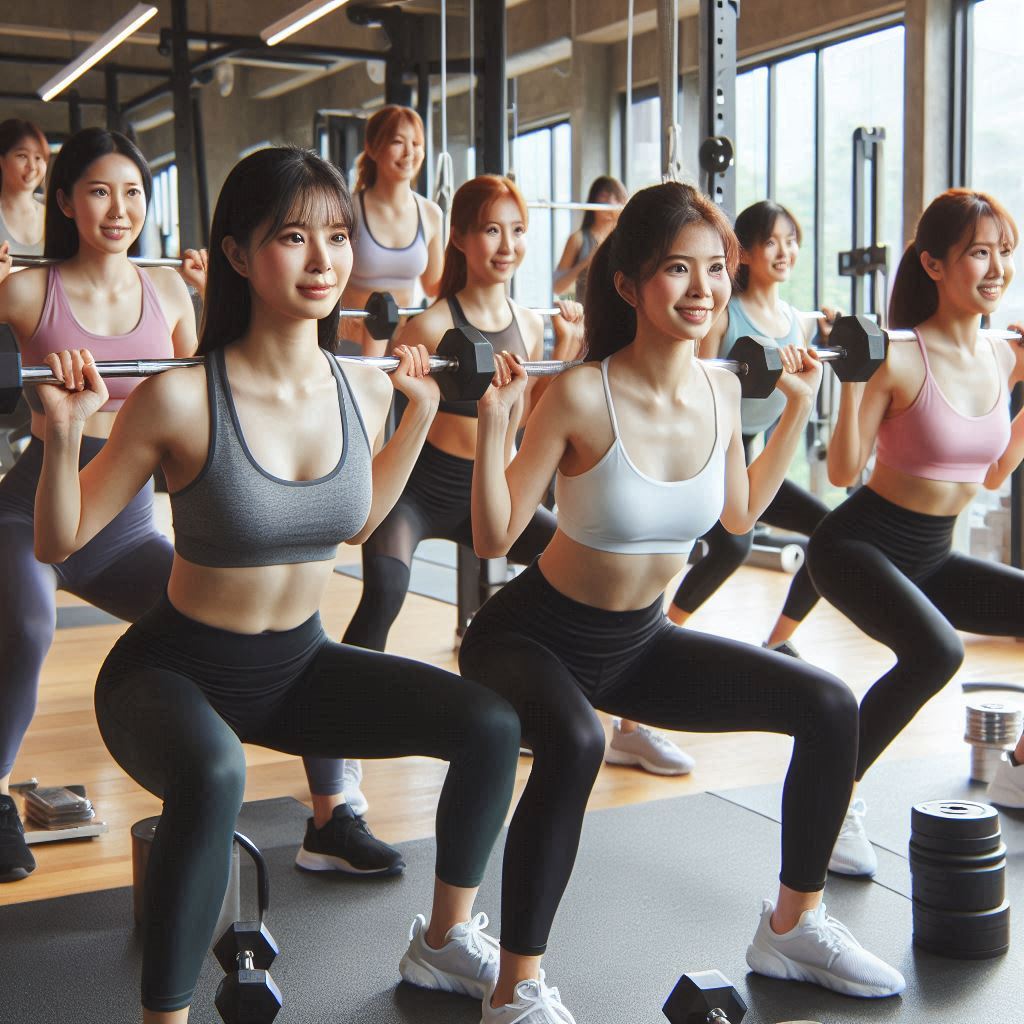 기초대사량 높이기 운동하는 40대 여성