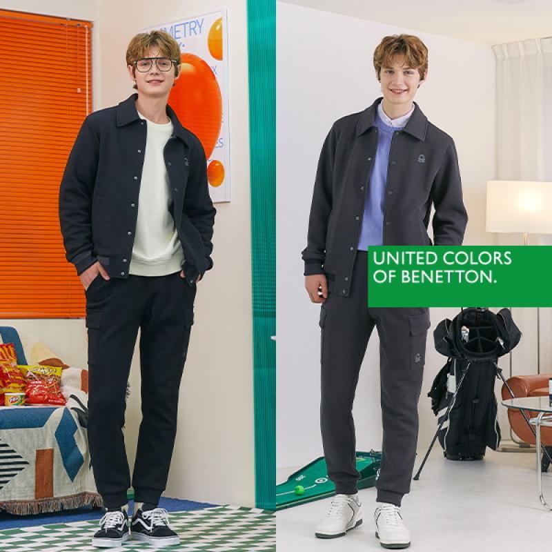 베네통골프 남성 듀얼 피케셋업 자켓 팬츠