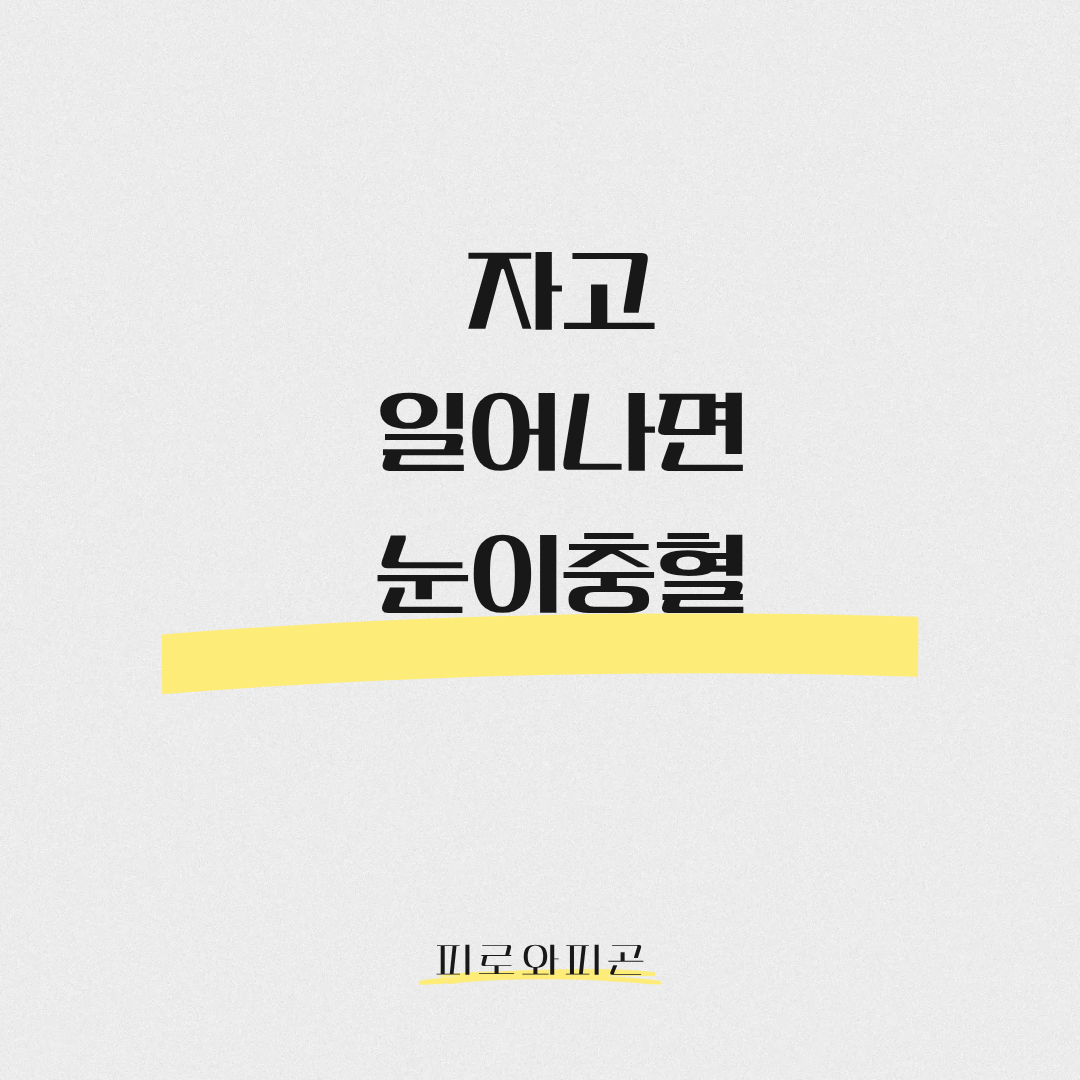 자고 일어나면 눈이 충혈