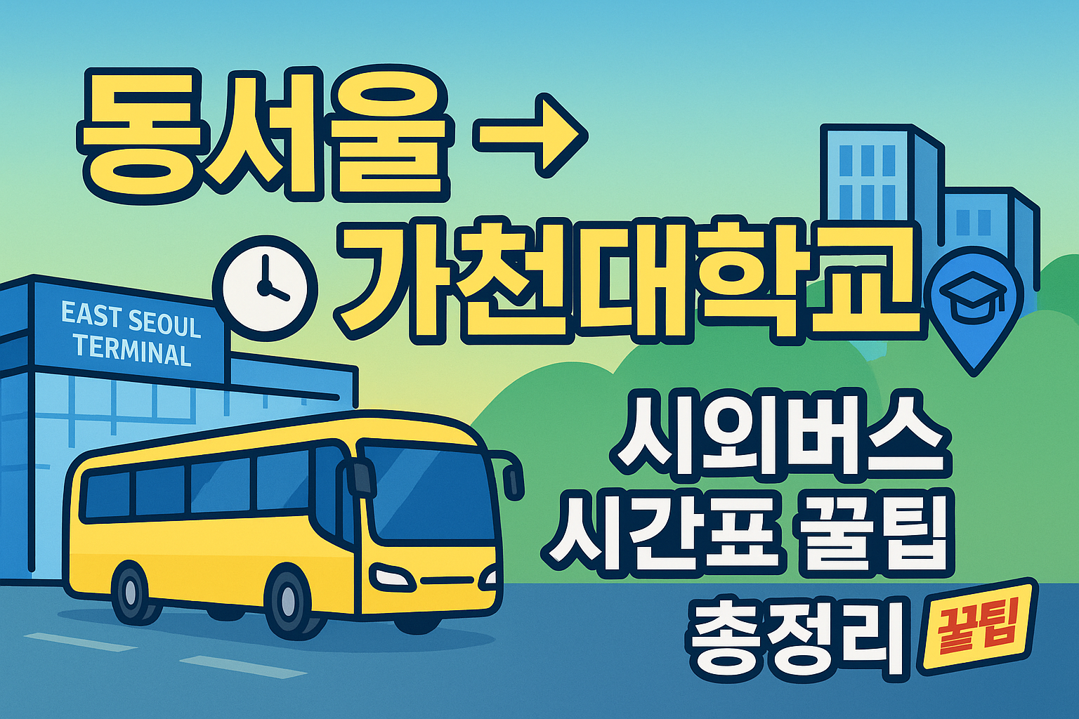 동서울터미널 &rarr; 가천대학교 시외버스 노선 시간표 꿀팁