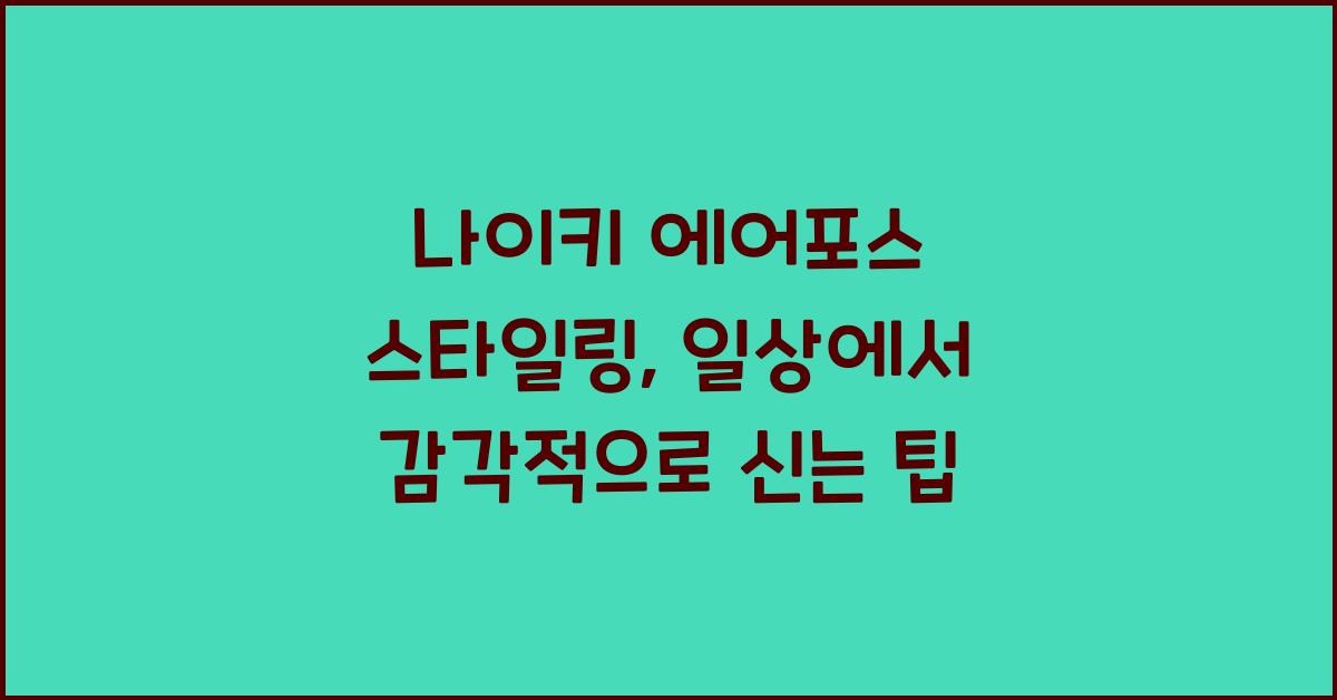 나이키 에어포스 스타일링