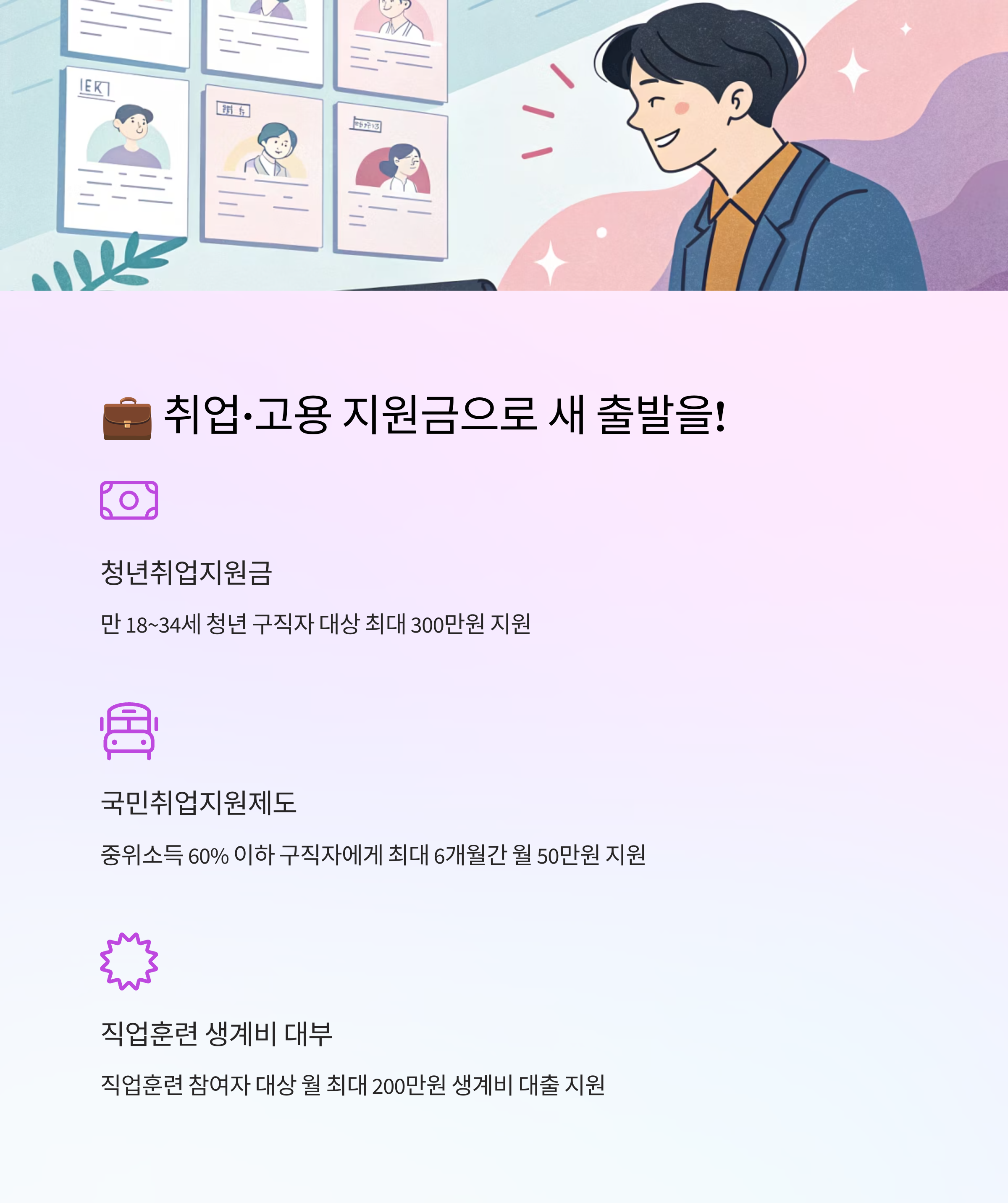 취업·고용 지원금 제도