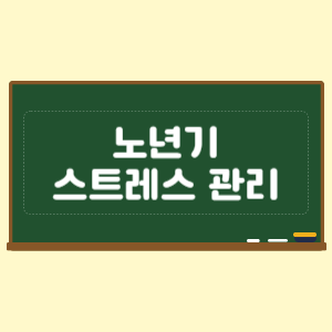 노년기 스트레스 관리와 정서적 안정 유지 방법
