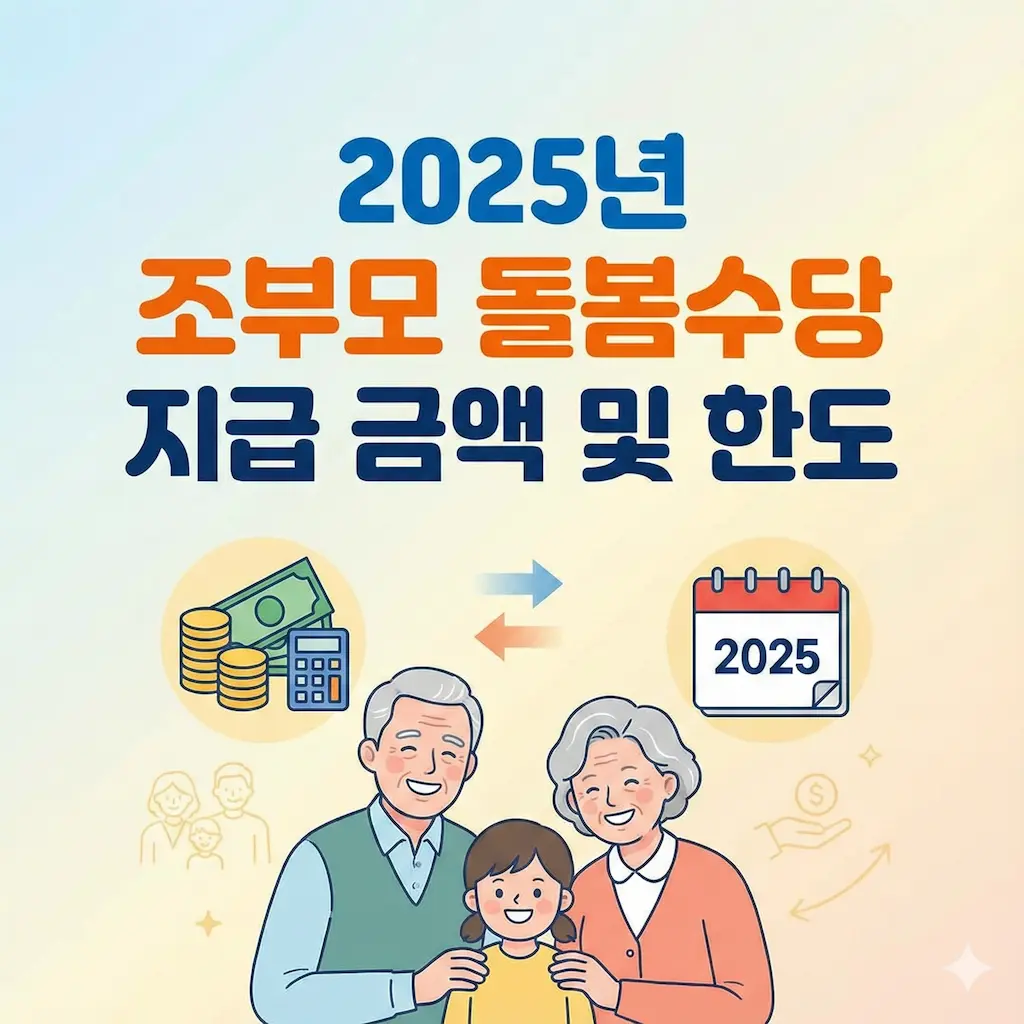 2025년 조부모 돌봄수당 지급 금액 및 한도