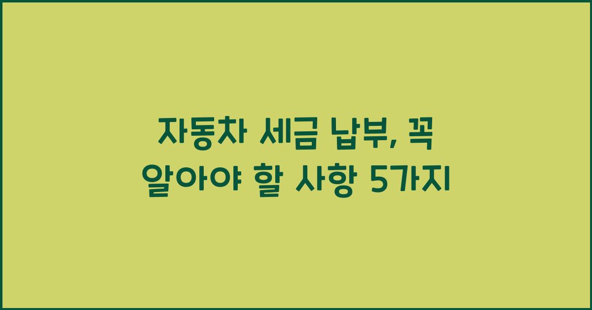 자동차 세금 납부