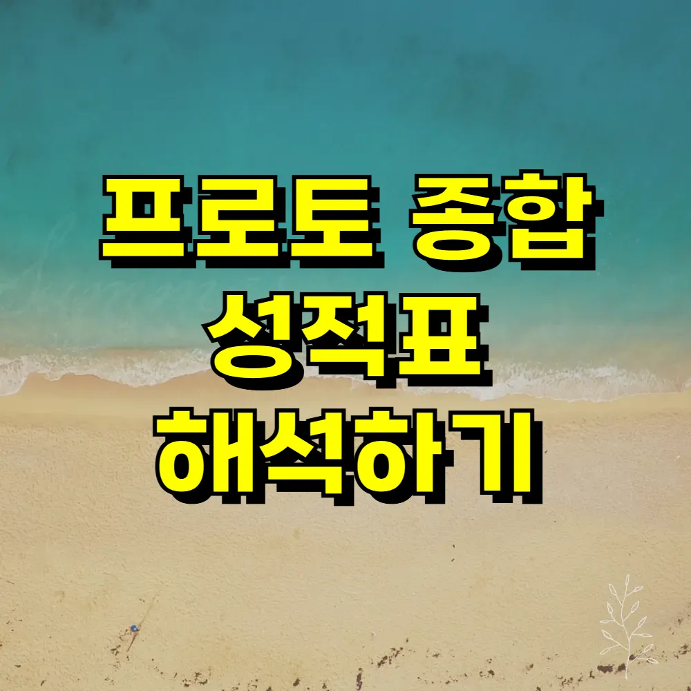 프로토 종합 성적표 해석하기