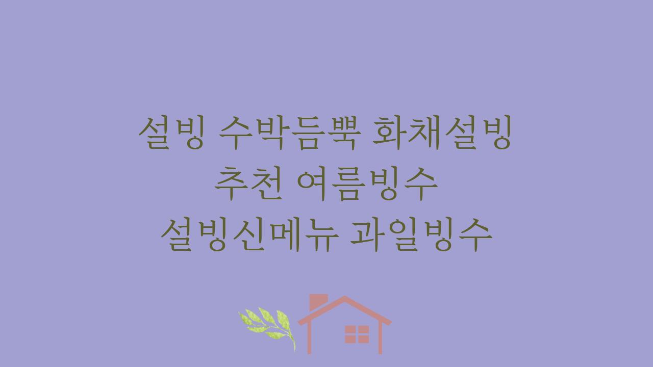 설빙 수박듬뿍 화채설빙 추천 여름빙수 설빙신메뉴 과일빙수