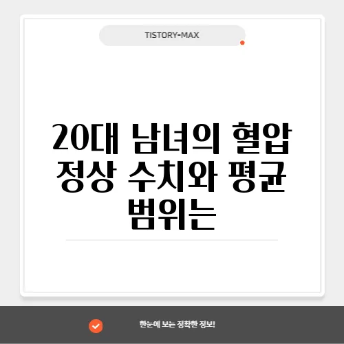 20대 남녀의 혈압 정상 수치와 평균 범위는
