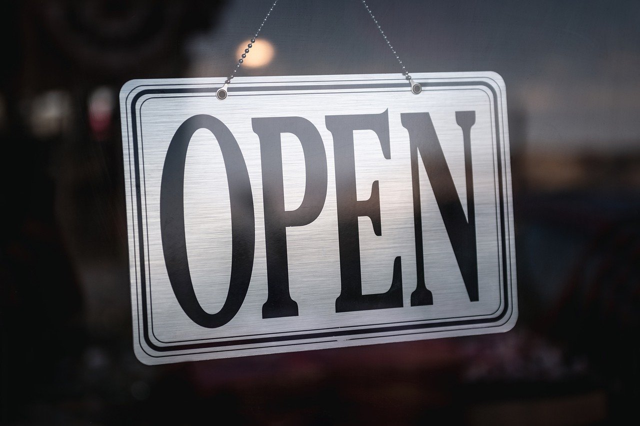가게문의 open 팻말