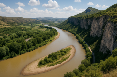 고대 하천의 이동을 나타낸 이미지