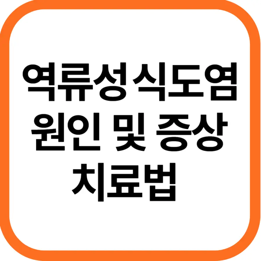 역류성 식도염 원인 및 증상, 치료법