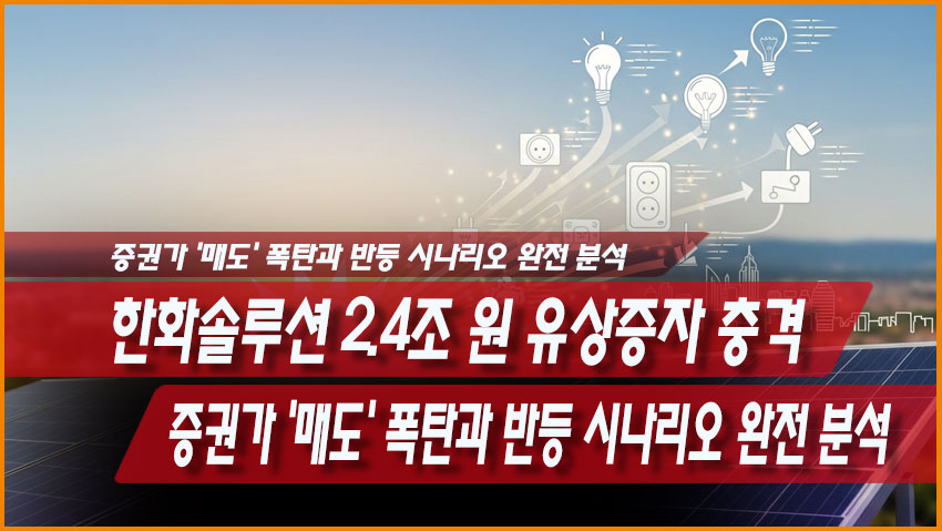 한화솔루션 2.4조 원 유상증자 충격