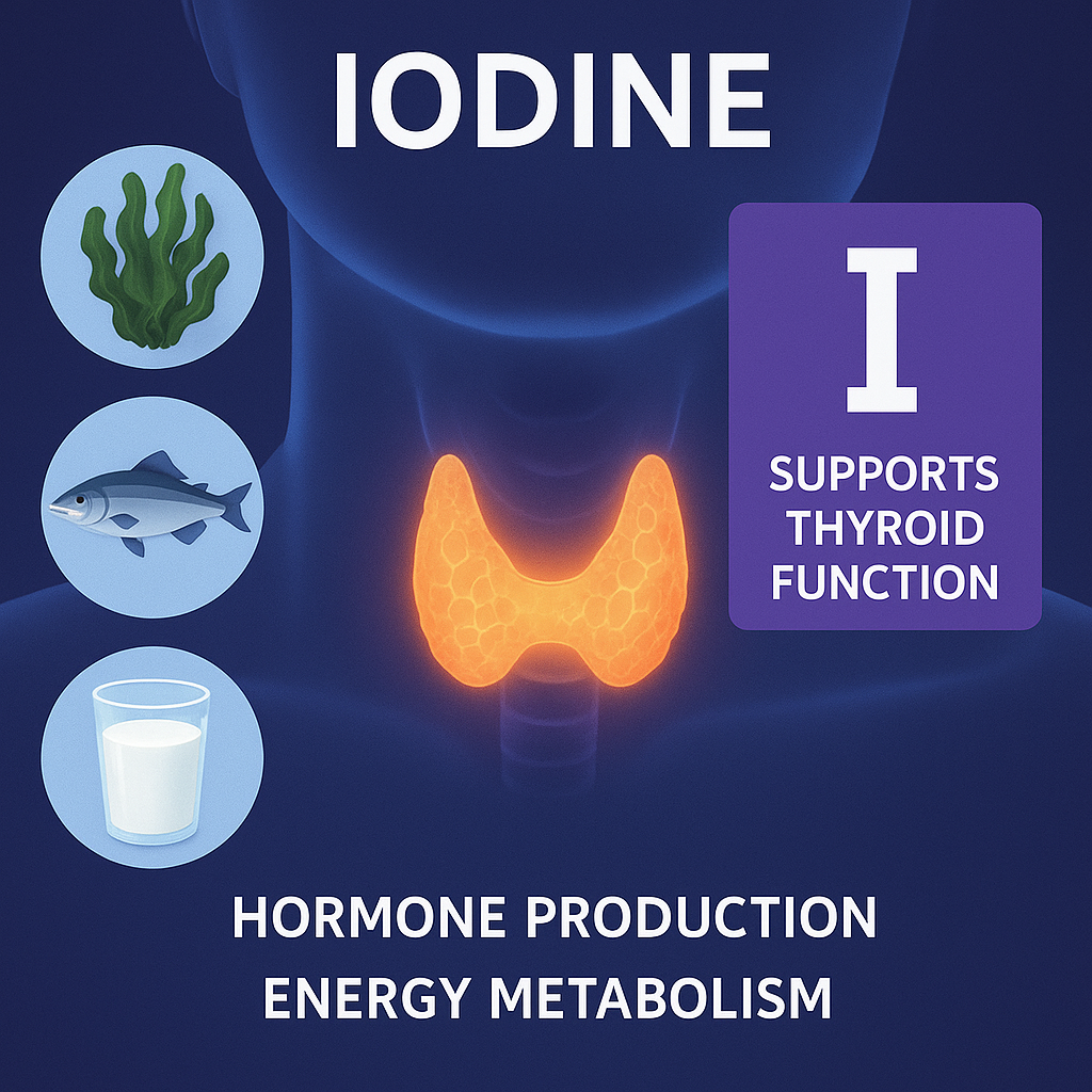 요오드가 풍부한 식품(김, 미역, 다시마, 생선, 우유)