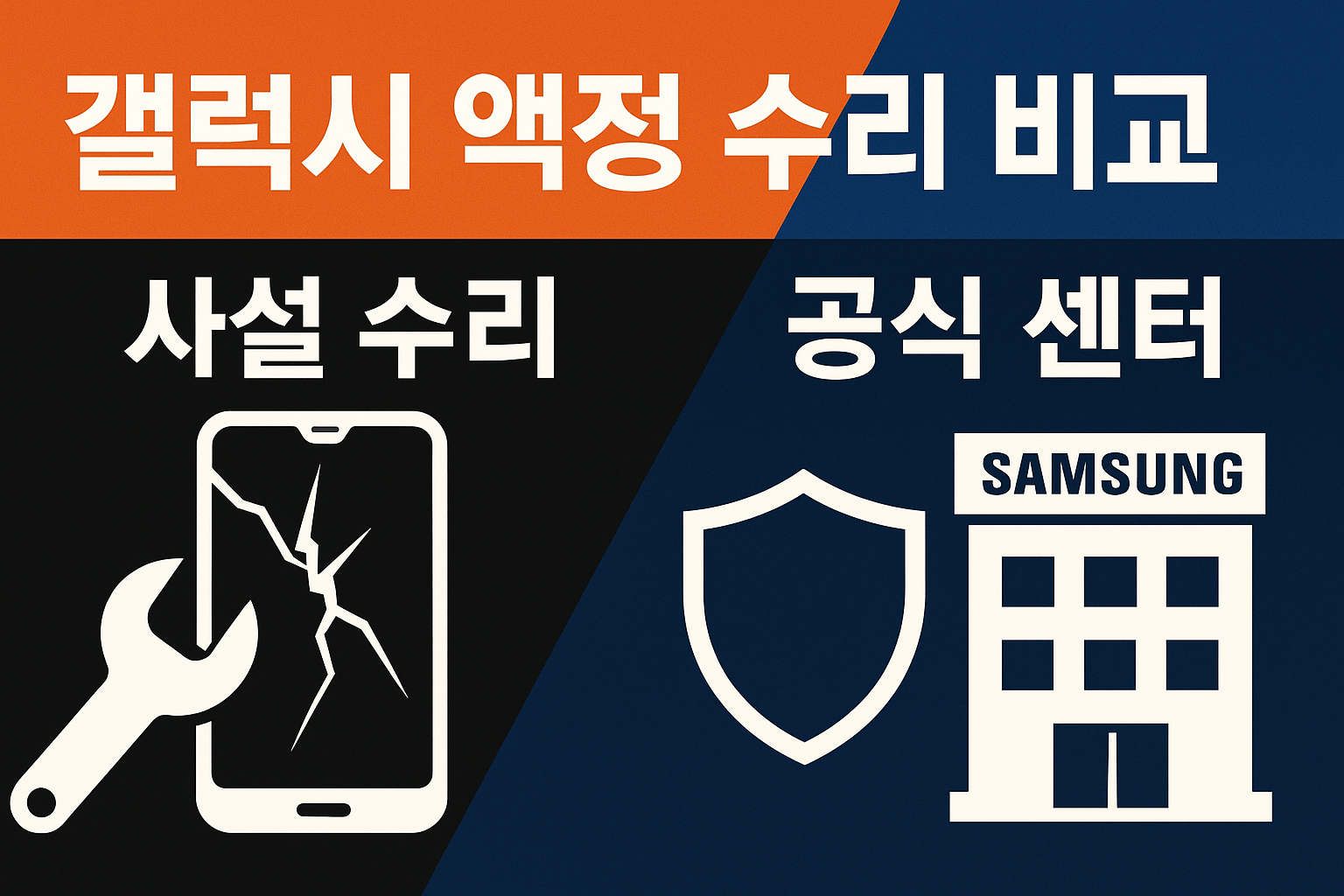 갤럭시 액정, 사설 수리 vs 공식 센터 장단점 완벽 비교