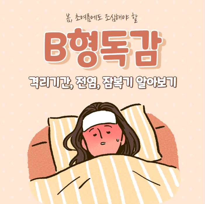 b형독감 격리기간 전염 잠복기 및 증상 완벽정리