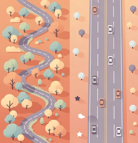 HBM과 고속도로 차선 비유 일러스트 이미지