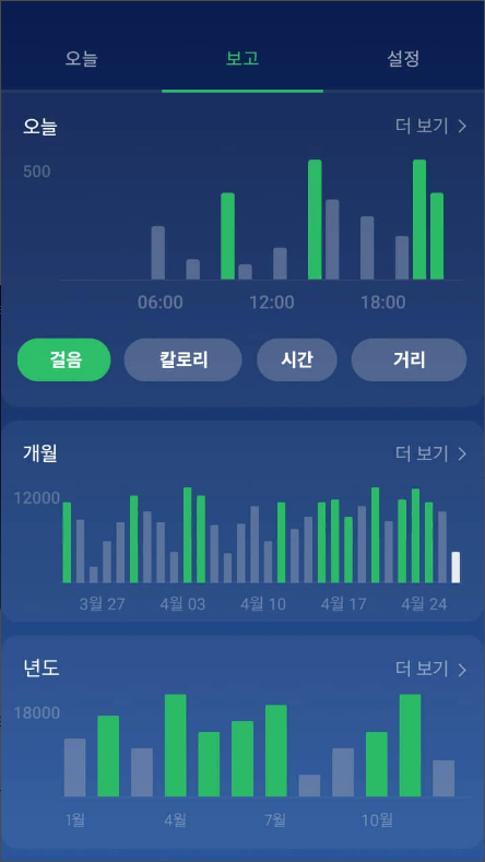 핸드폰 만보기 어플 보기