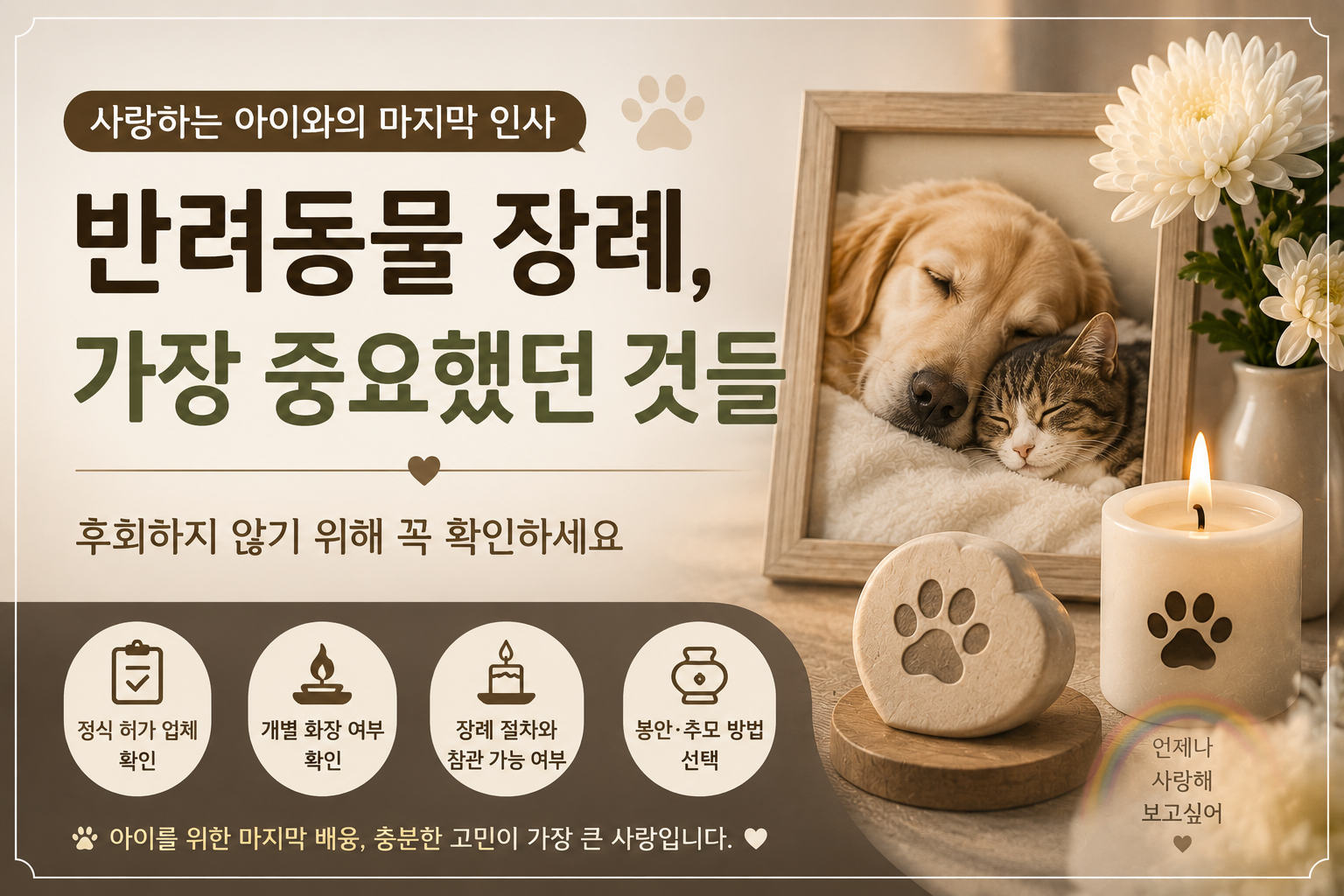 반려동물 장례를 알아보며 가장 중요하다고 느낀 것들