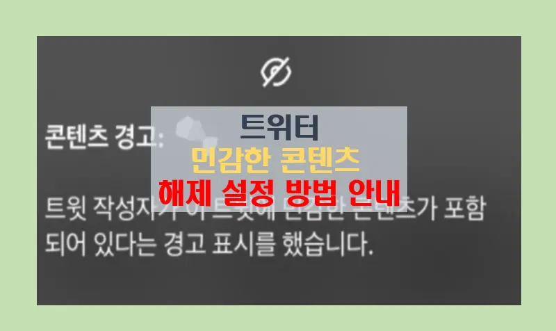 트위터 민감한 콘텐츠 설정 및 해제하는 방법