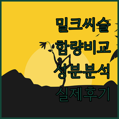 밀크씨슬 추천 제품별 실리마린 함량 ..