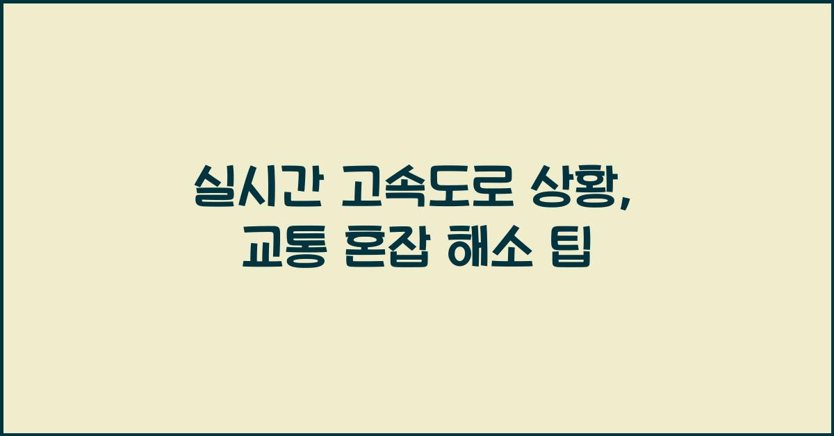 실시간 고속도로 상황